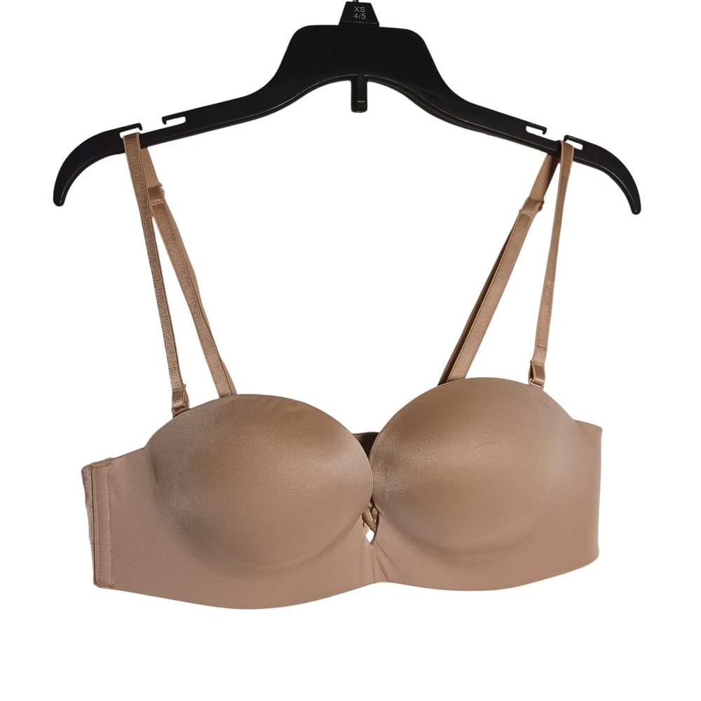 Victorias Secret Miraculous Bombshell Padded Strapless Bra 34A Beige Multi-Way